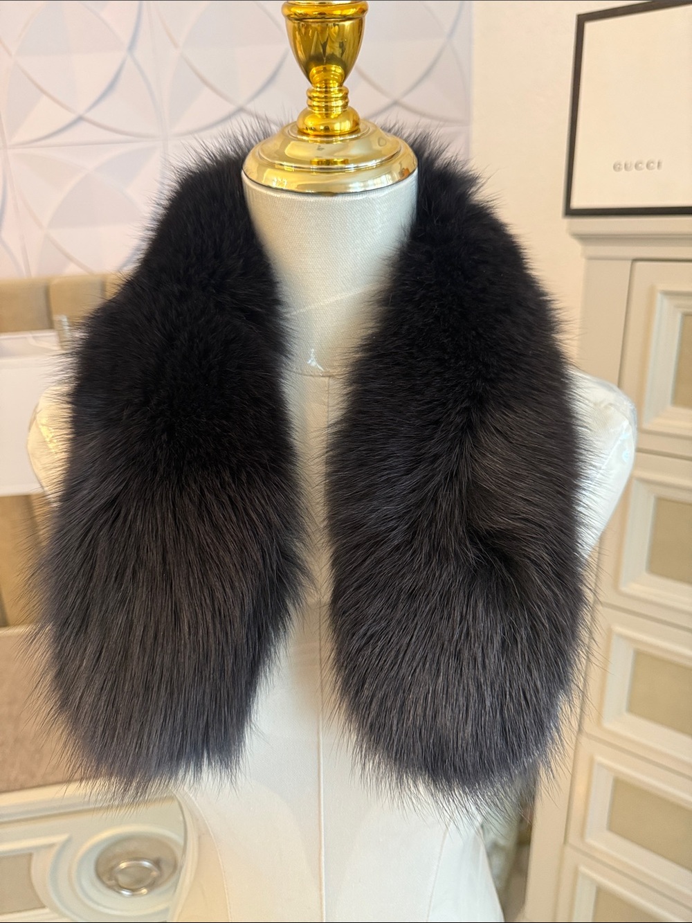 Real Fox fur collar clip on